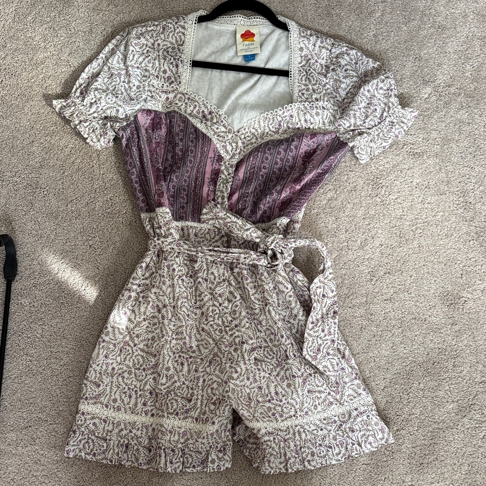 FARM Rio purple floral romper